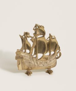 Vintage Solid Brass Colonial Ship Sailboat